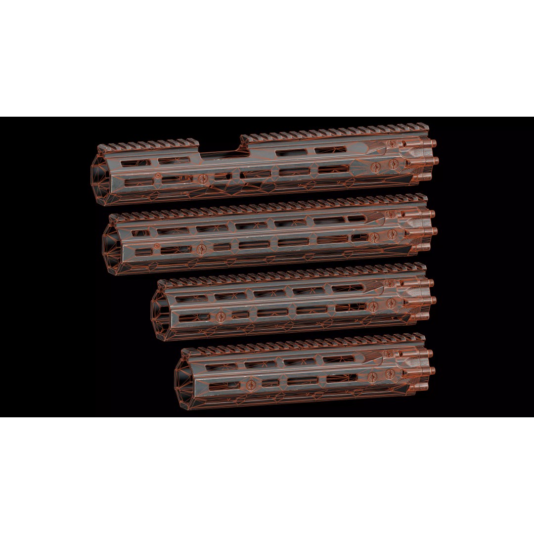 AR 15 Tactical Handguards 3D Model – Low Poly Game-Ready Asset, FBX - View 20