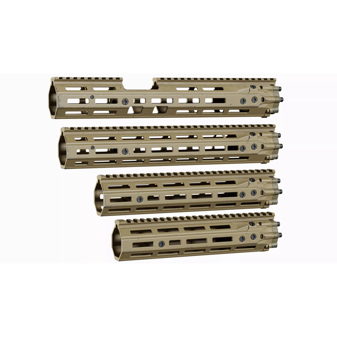 AR 15 Tactical Handguards 3D Model – Low Poly Game-Ready Asset, FBX - View 7