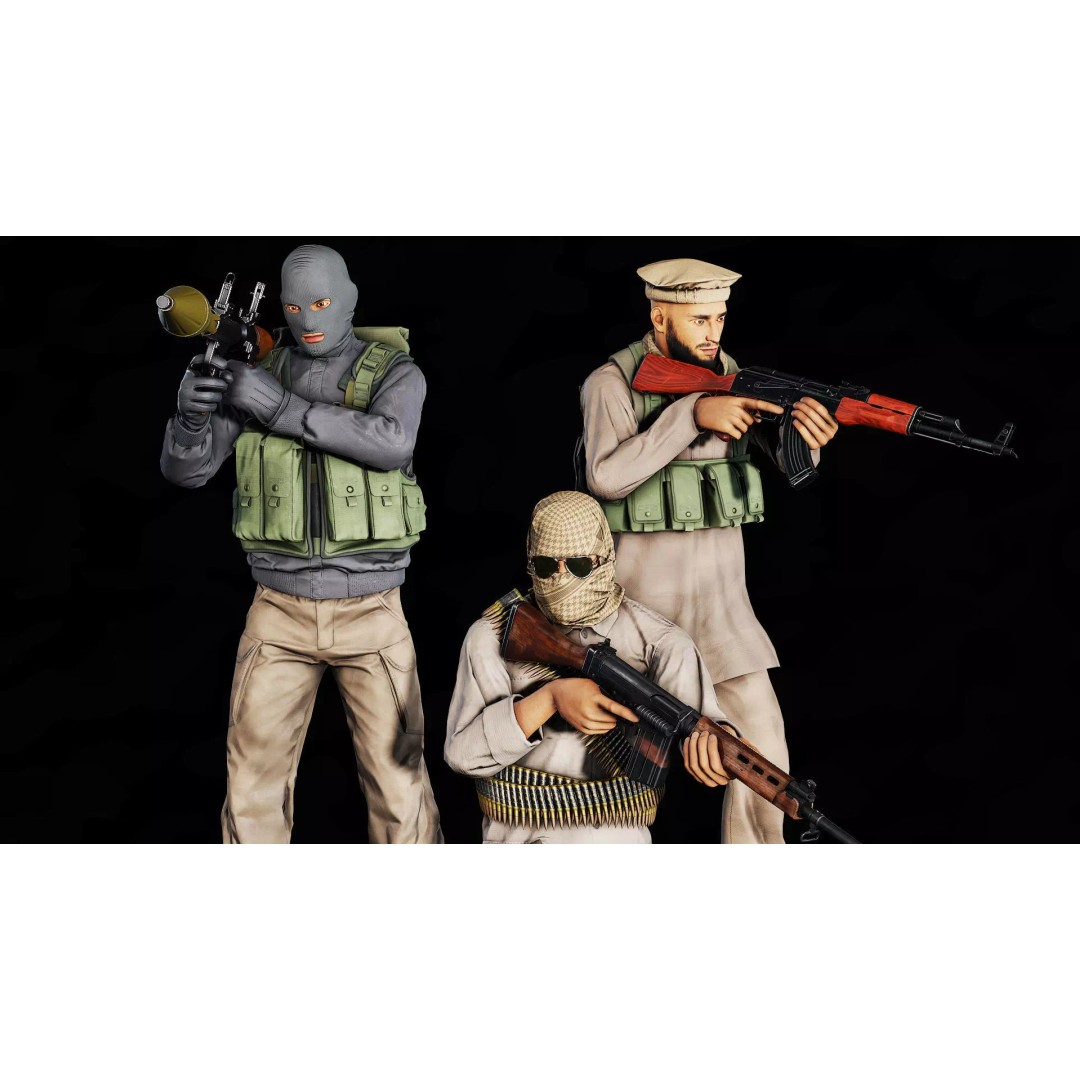 Modular Insurgents 3D Model – Low Poly Rigged Character for Games, FBX - View 2