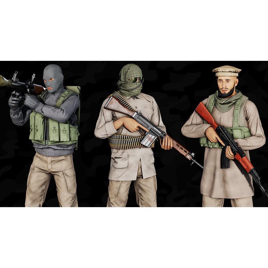 Modular Insurgents 3D Model – Low Poly Rigged Character for Games, FBX - View 7
