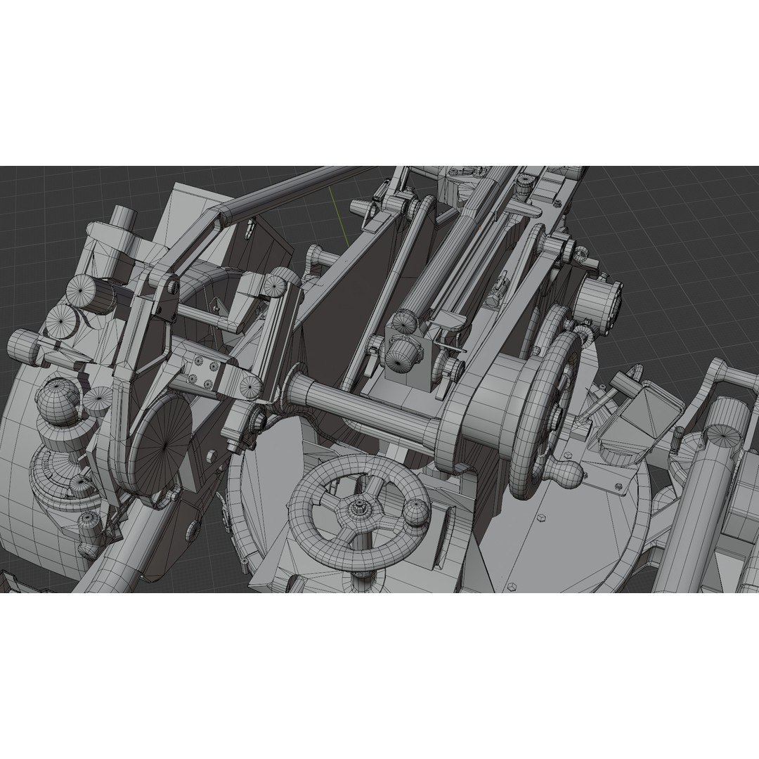 WWII Anti-Aircraft Gun 3D Model – Realistic Military Asset, FBX - View 28