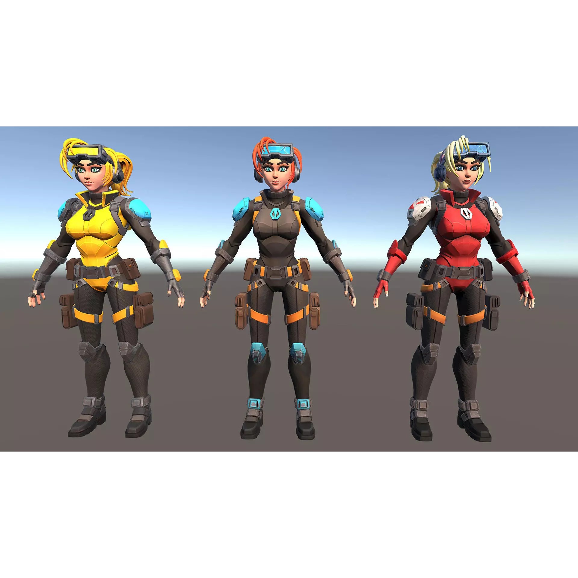 Spy Girl 01 - Low-Poly Game-Ready 3D Model