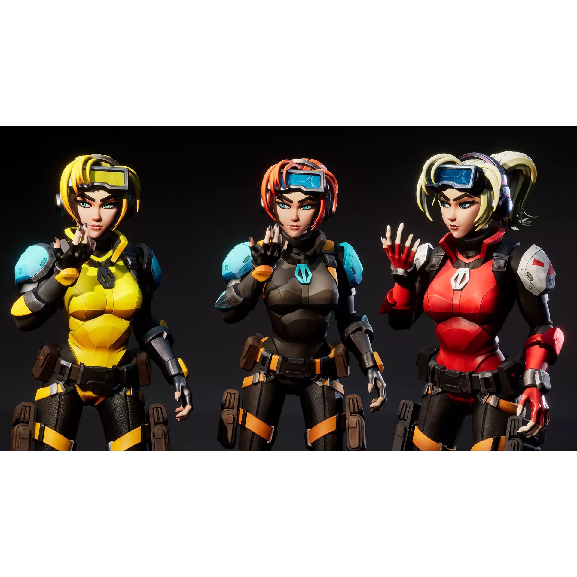 Spy Girl 01 - Low-Poly Game-Ready 3D Model - View 11