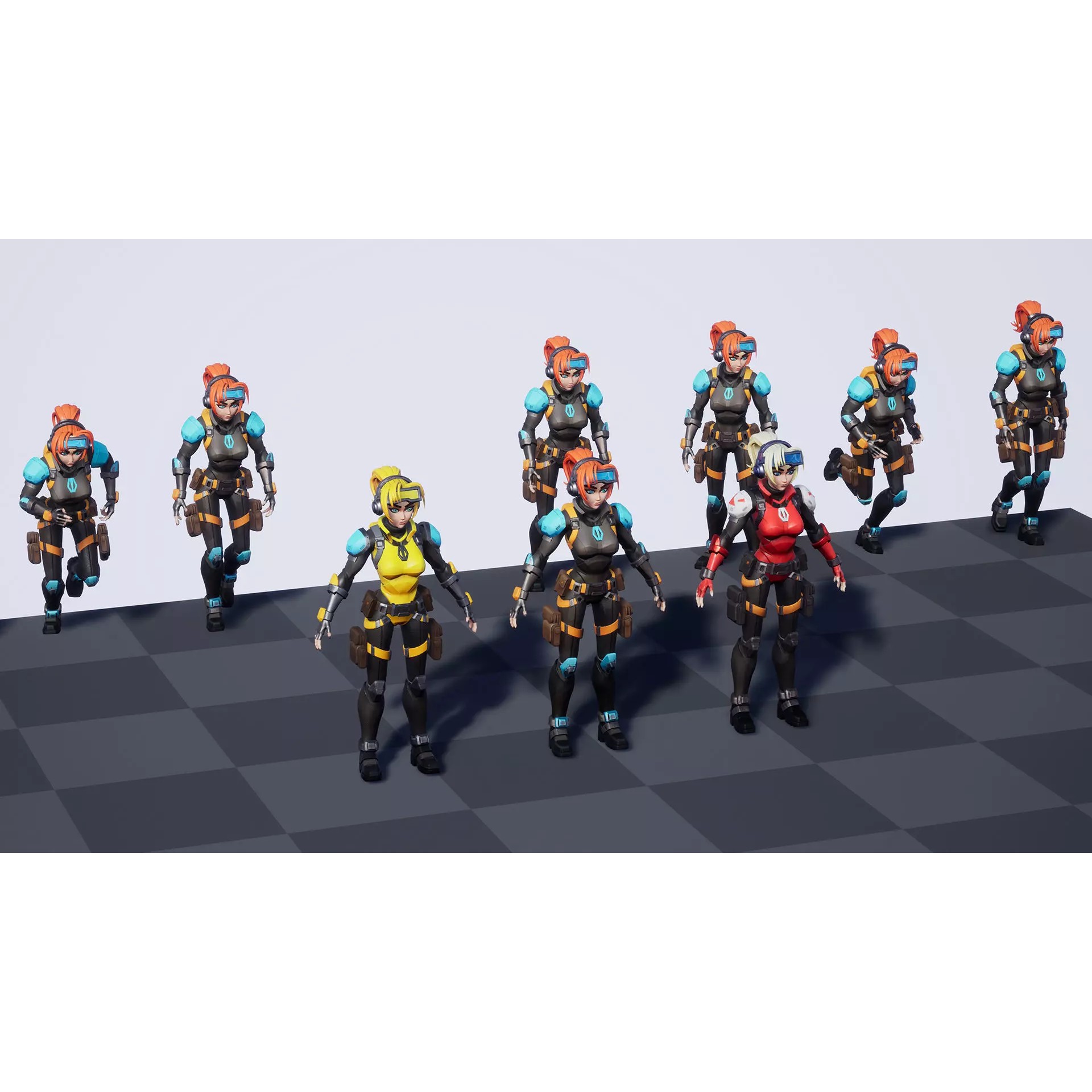 Spy Girl 01 - Low-Poly Game-Ready 3D Model - View 13