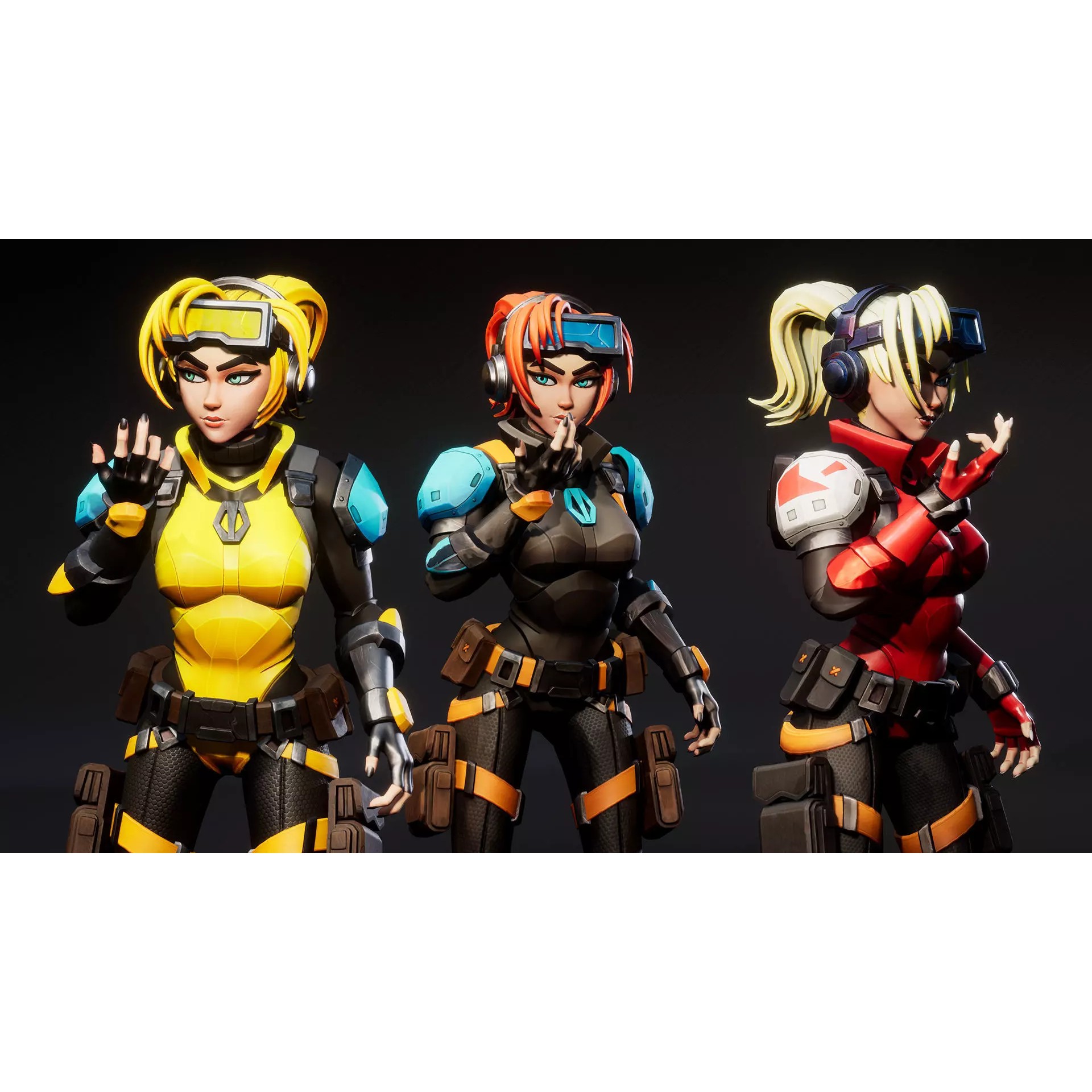 Spy Girl 01 - Low-Poly Game-Ready 3D Model - View 3