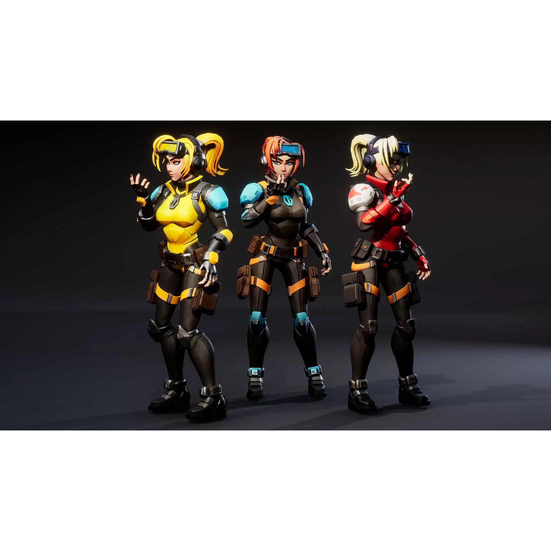 Spy Girl 01 - Low-Poly Game-Ready 3D Model - View 7