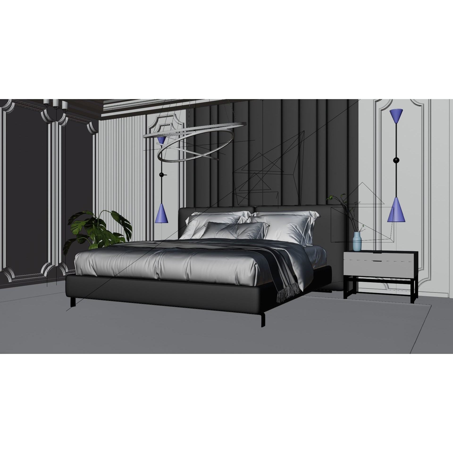 Photorealistic Bedroom - Optimized Blender 3D Model - View 10