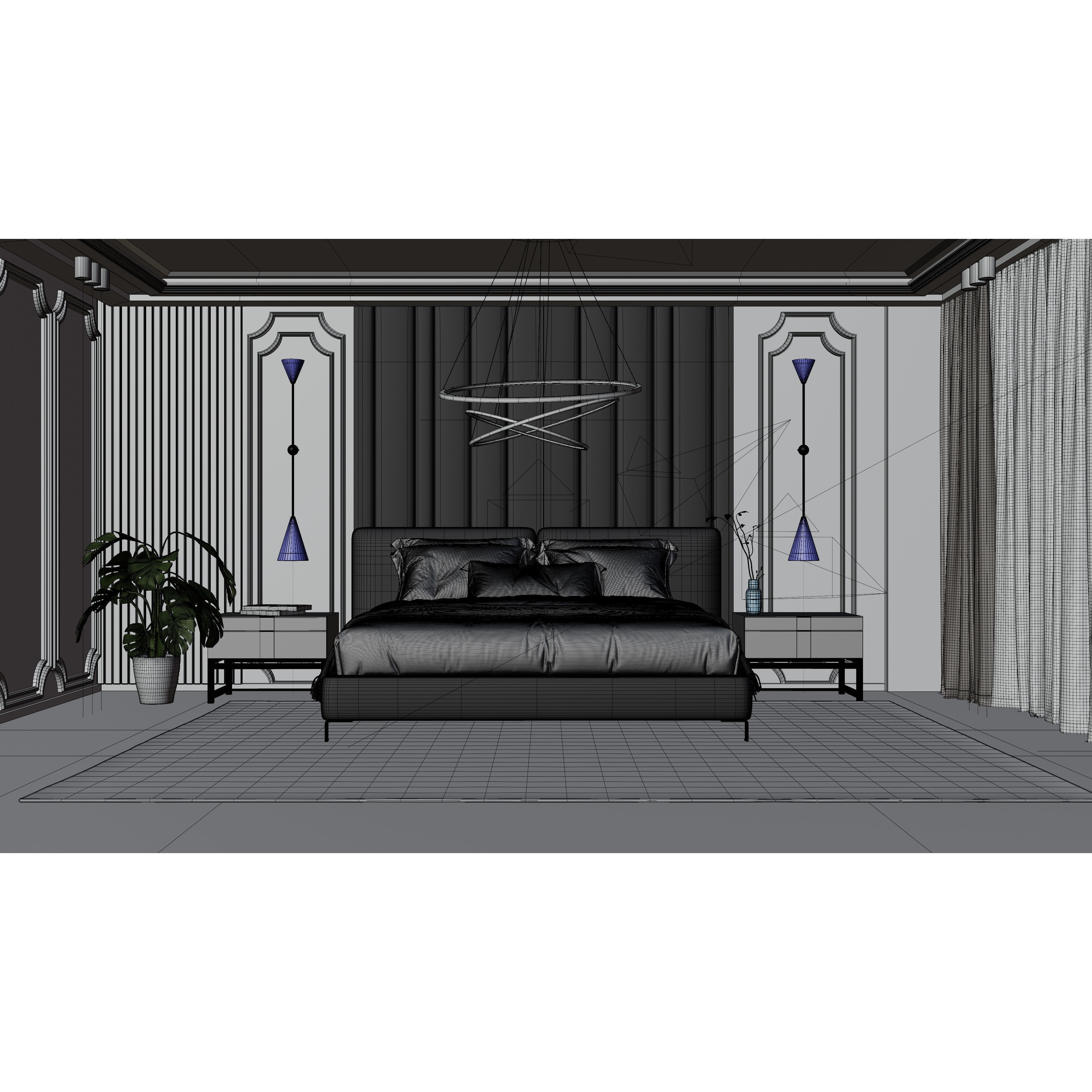 Photorealistic Bedroom - Optimized Blender 3D Model - View 7