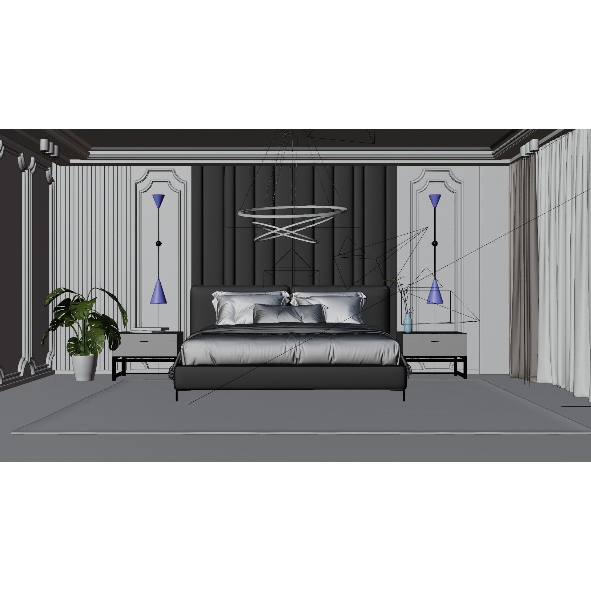 Photorealistic Bedroom - Optimized Blender 3D Model - View 8