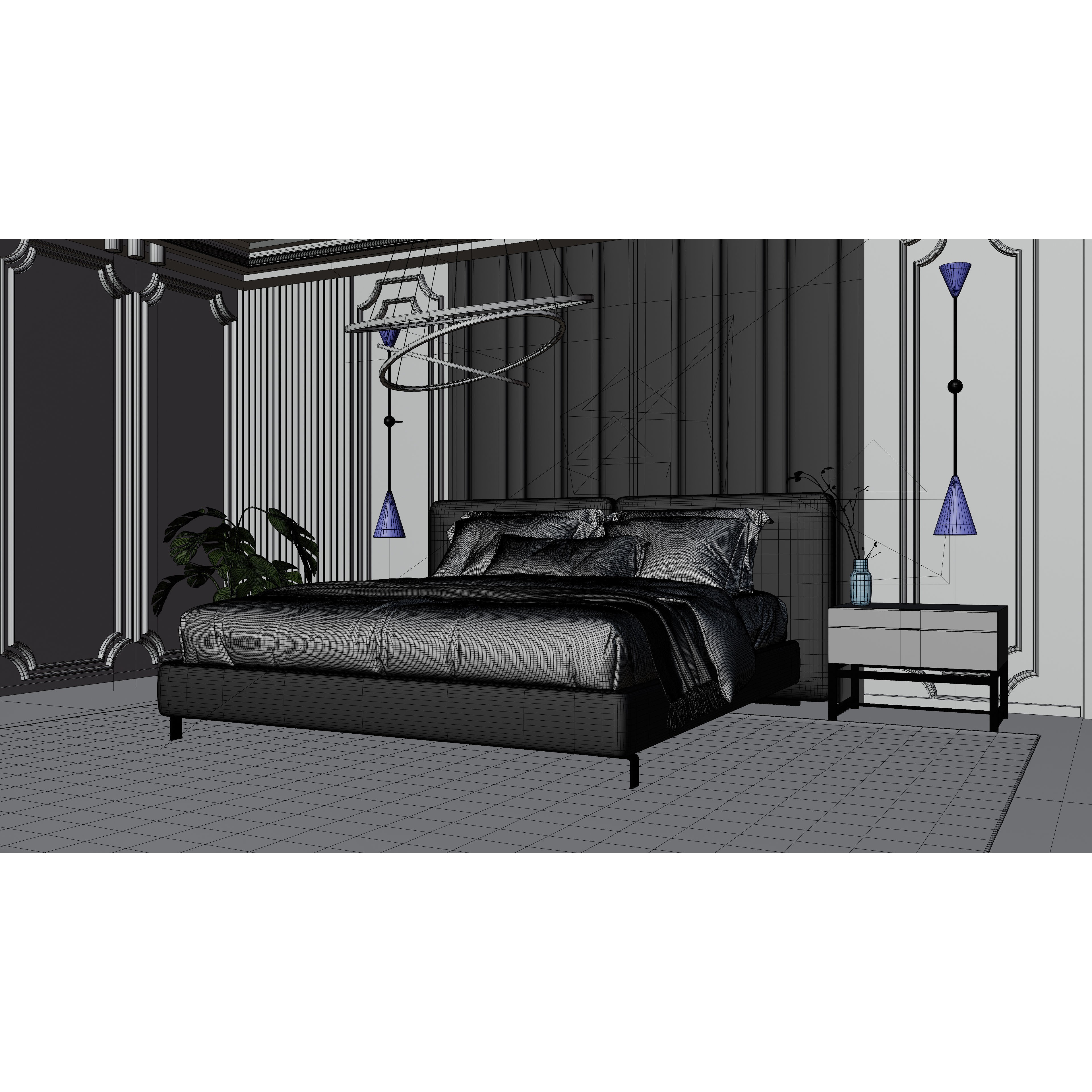 Photorealistic Bedroom - Optimized Blender 3D Model - View 9