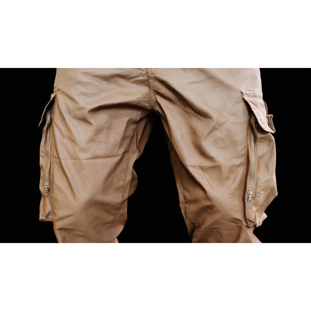 Cargo Pants 3D Model – Low Poly Game Asset, PBR Textures, FBX - View 10