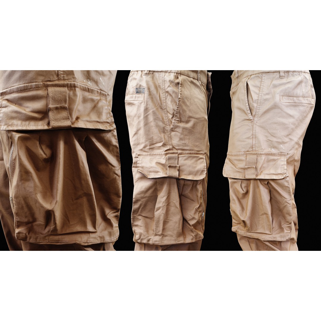 Cargo Pants 3D Model – Low Poly Game Asset, PBR Textures, FBX - View 13