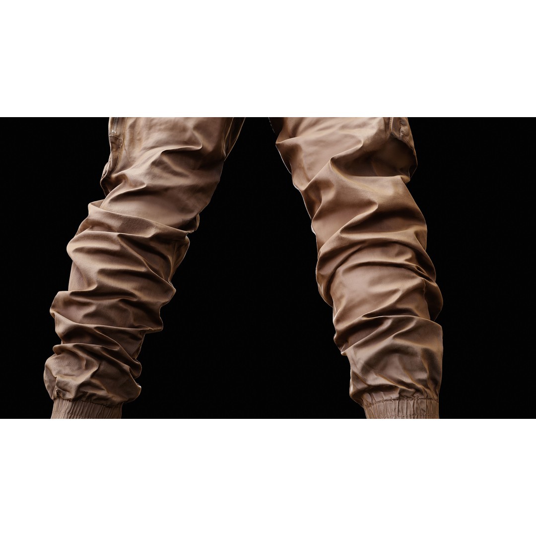 Cargo Pants 3D Model – Low Poly Game Asset, PBR Textures, FBX - View 15