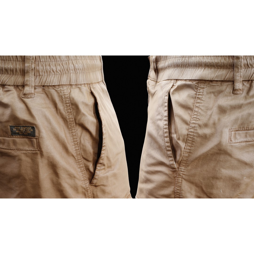 Cargo Pants 3D Model – Low Poly Game Asset, PBR Textures, FBX - View 16