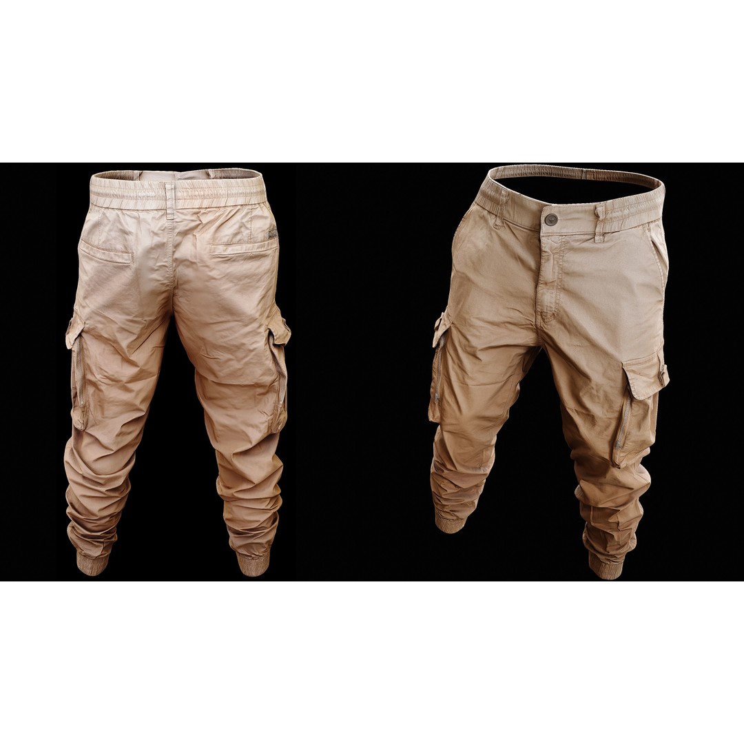 Cargo Pants 3D Model – Low Poly Game Asset, PBR Textures, FBX - View 17