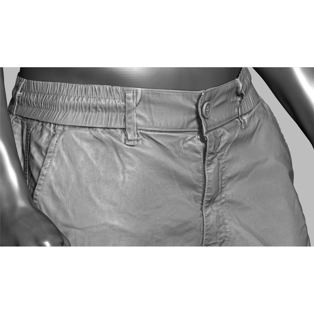 Cargo Pants 3D Model – Low Poly Game Asset, PBR Textures, FBX - View 19