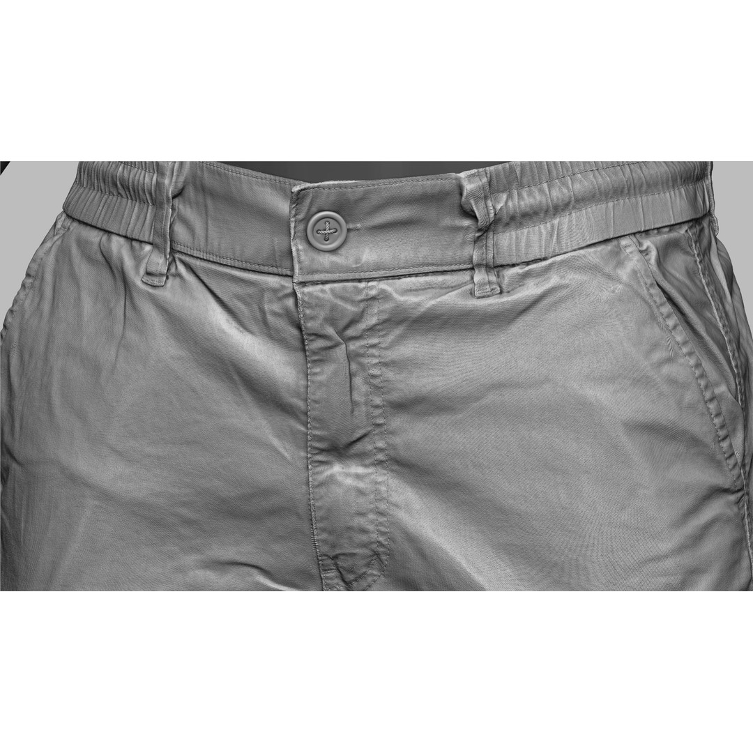 Cargo Pants 3D Model – Low Poly Game Asset, PBR Textures, FBX - View 20
