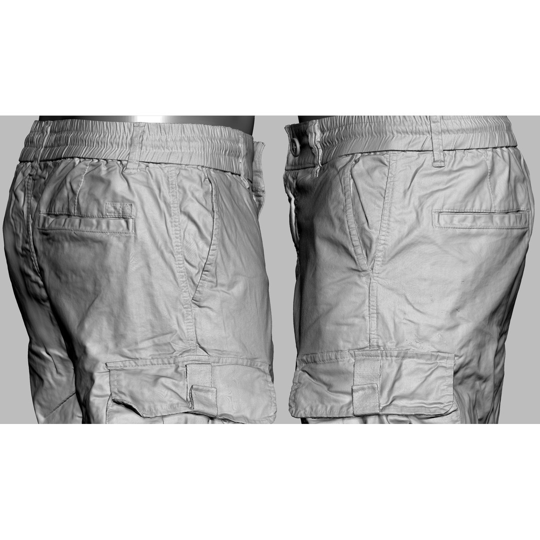 Cargo Pants 3D Model – Low Poly Game Asset, PBR Textures, FBX - View 21