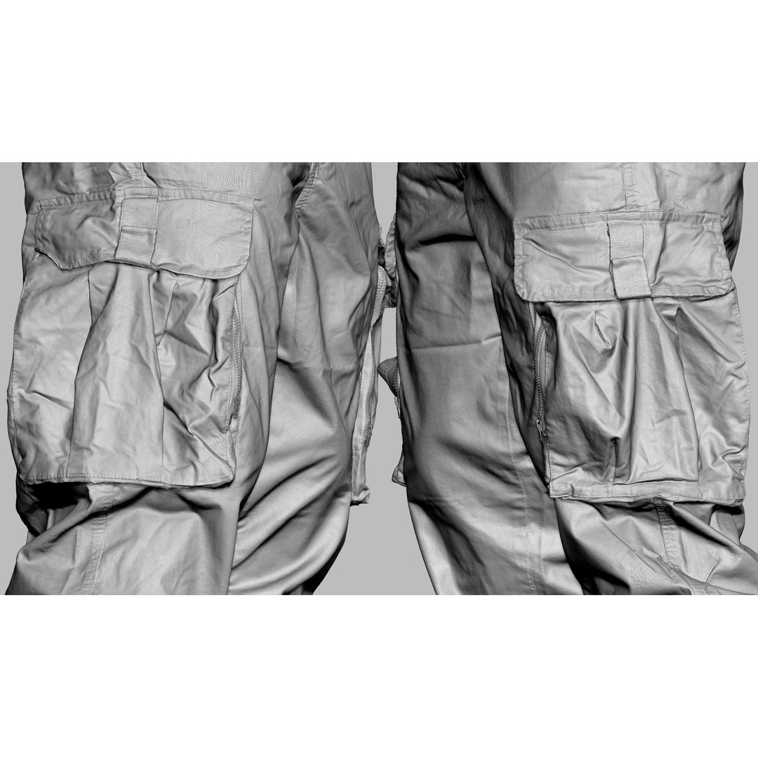 Cargo Pants 3D Model – Low Poly Game Asset, PBR Textures, FBX - View 22