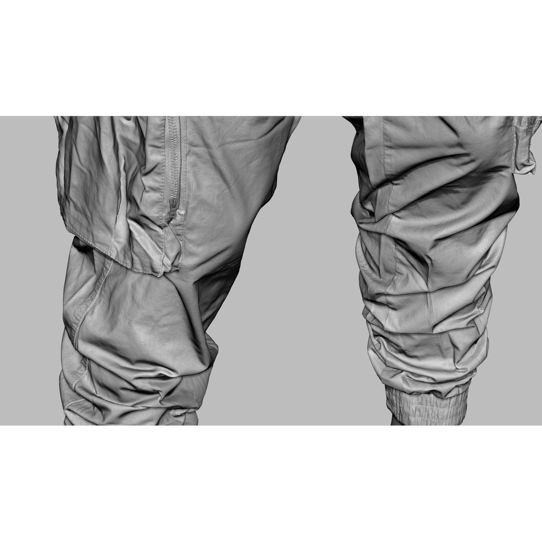Cargo Pants 3D Model – Low Poly Game Asset, PBR Textures, FBX - View 24