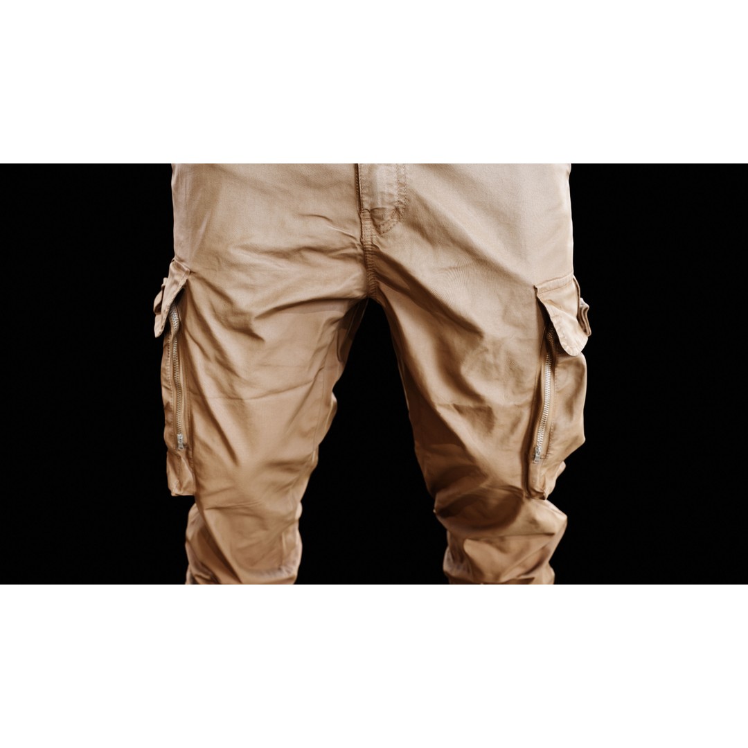 Cargo Pants 3D Model – Low Poly Game Asset, PBR Textures, FBX - View 9
