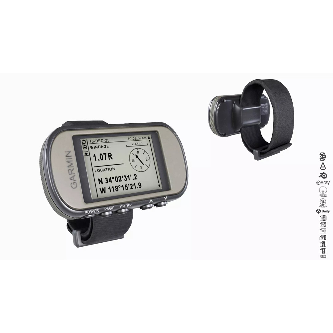 Garmin Foretrex 3D Model – Low Poly GPS Navigator for VR, AR, Unity - View 2