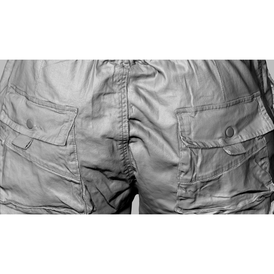 Cargo Pants 3D Model – Low Poly Tactical Clothing, FBX, OBJ - View 22