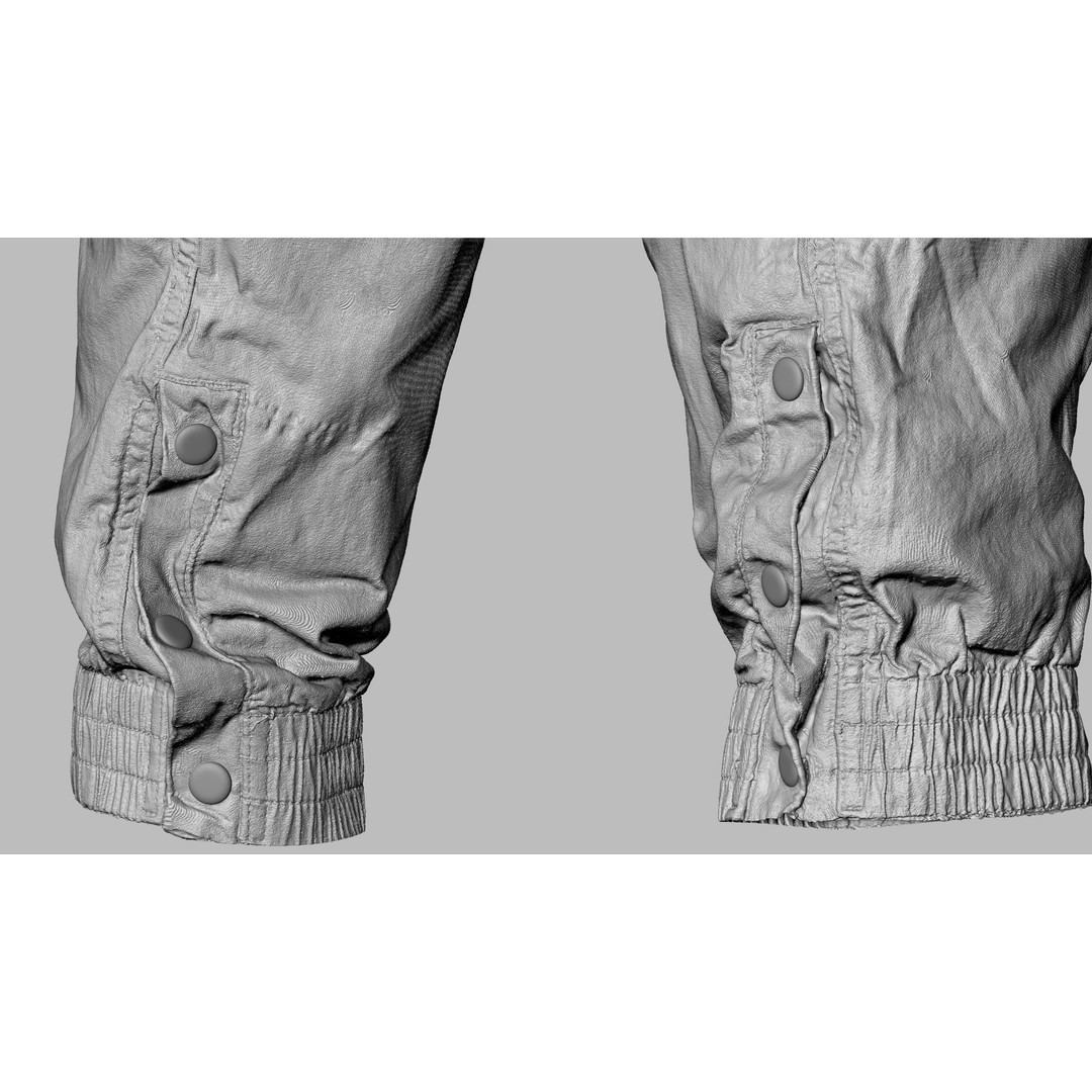 Cargo Pants 3D Model – Low Poly Tactical Clothing, FBX, OBJ - View 25
