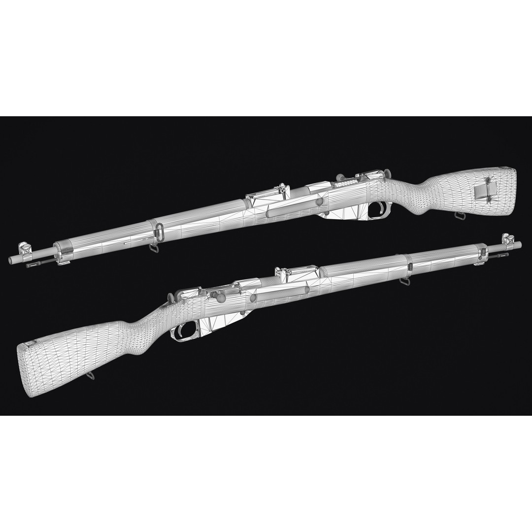 Finnish Mosin 3D Model – Low Poly Game Asset with PBR Textures - View 10