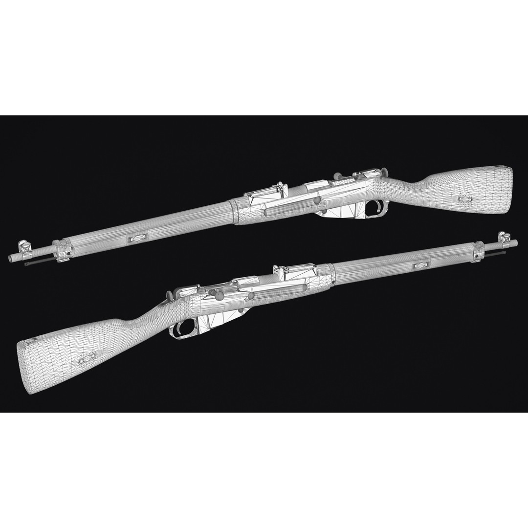 Finnish Mosin 3D Model – Low Poly Game Asset with PBR Textures - View 11