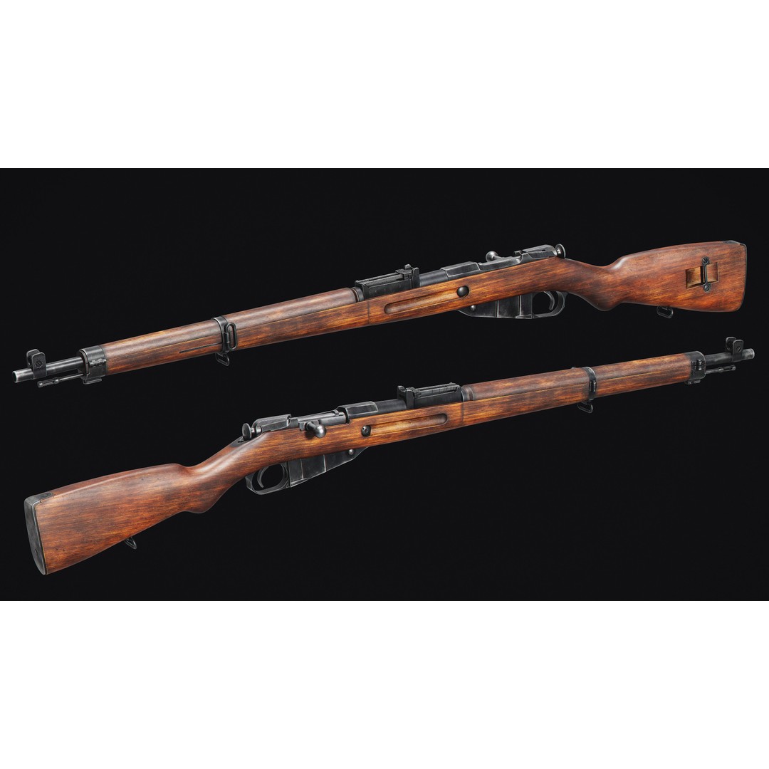 Finnish Mosin 3D Model – Low Poly Game Asset with PBR Textures - View 4