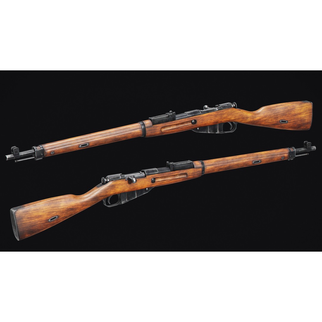 Finnish Mosin 3D Model – Low Poly Game Asset with PBR Textures - View 5