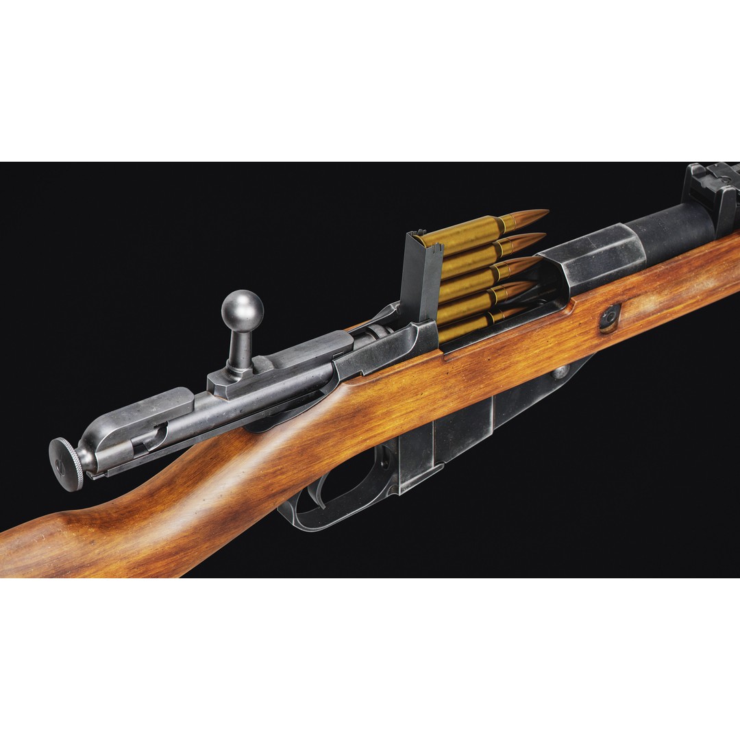 Finnish Mosin 3D Model – Low Poly Game Asset with PBR Textures - View 7