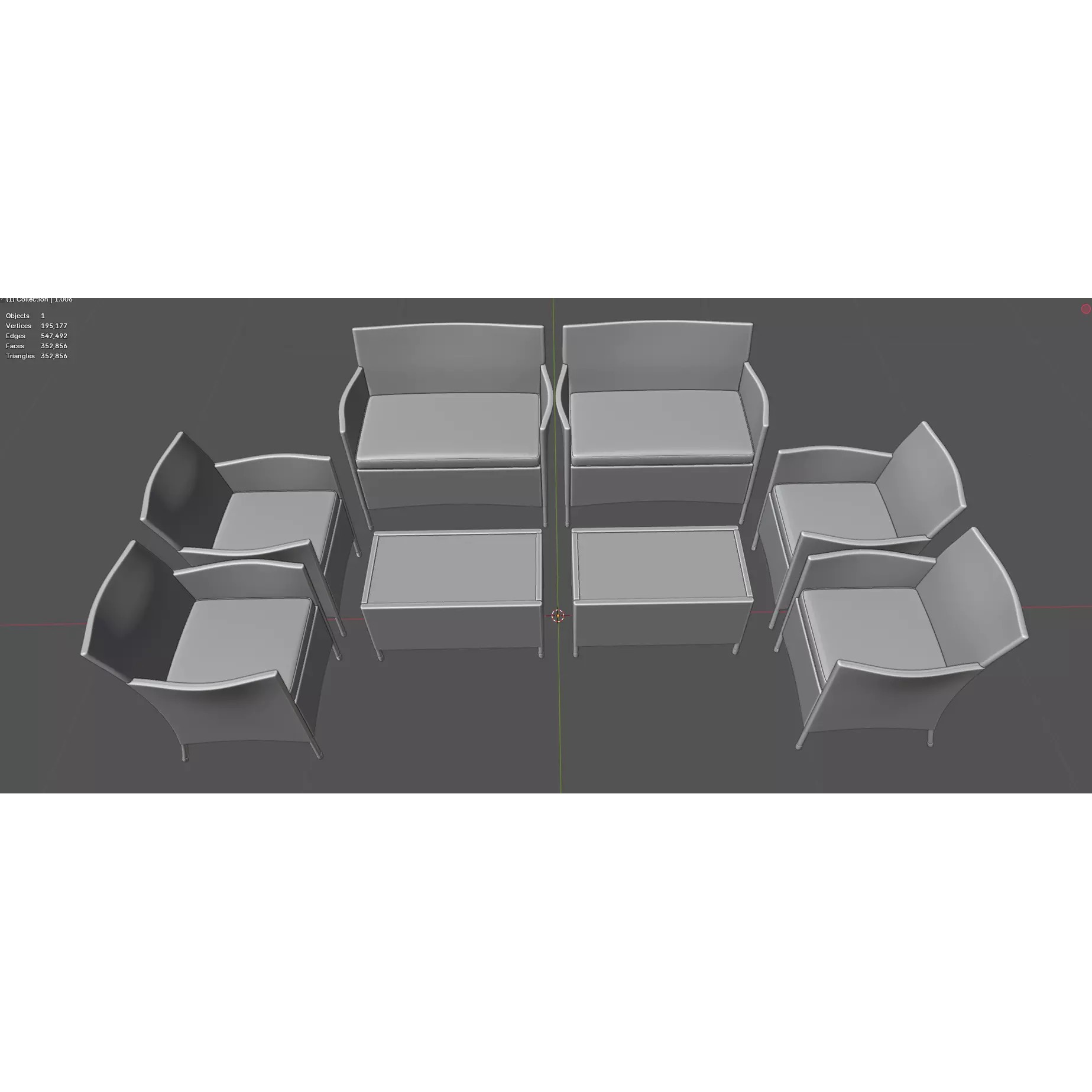 Modern Outdoor Furniture Set - Low-Poly Game-Ready 3D Model