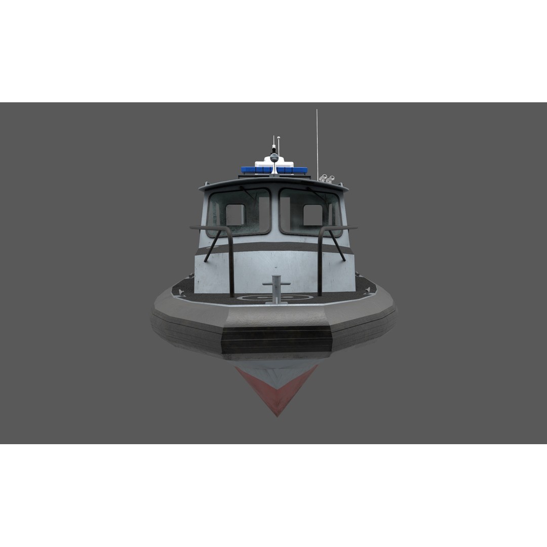 U.S. Navy Police Boat 3D Model – Low Poly Game Asset, FBX, OBJ - View 16