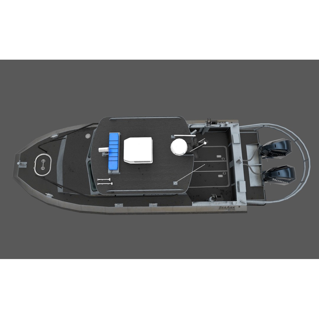 U.S. Navy Police Boat 3D Model – Low Poly Game Asset, FBX, OBJ - View 18