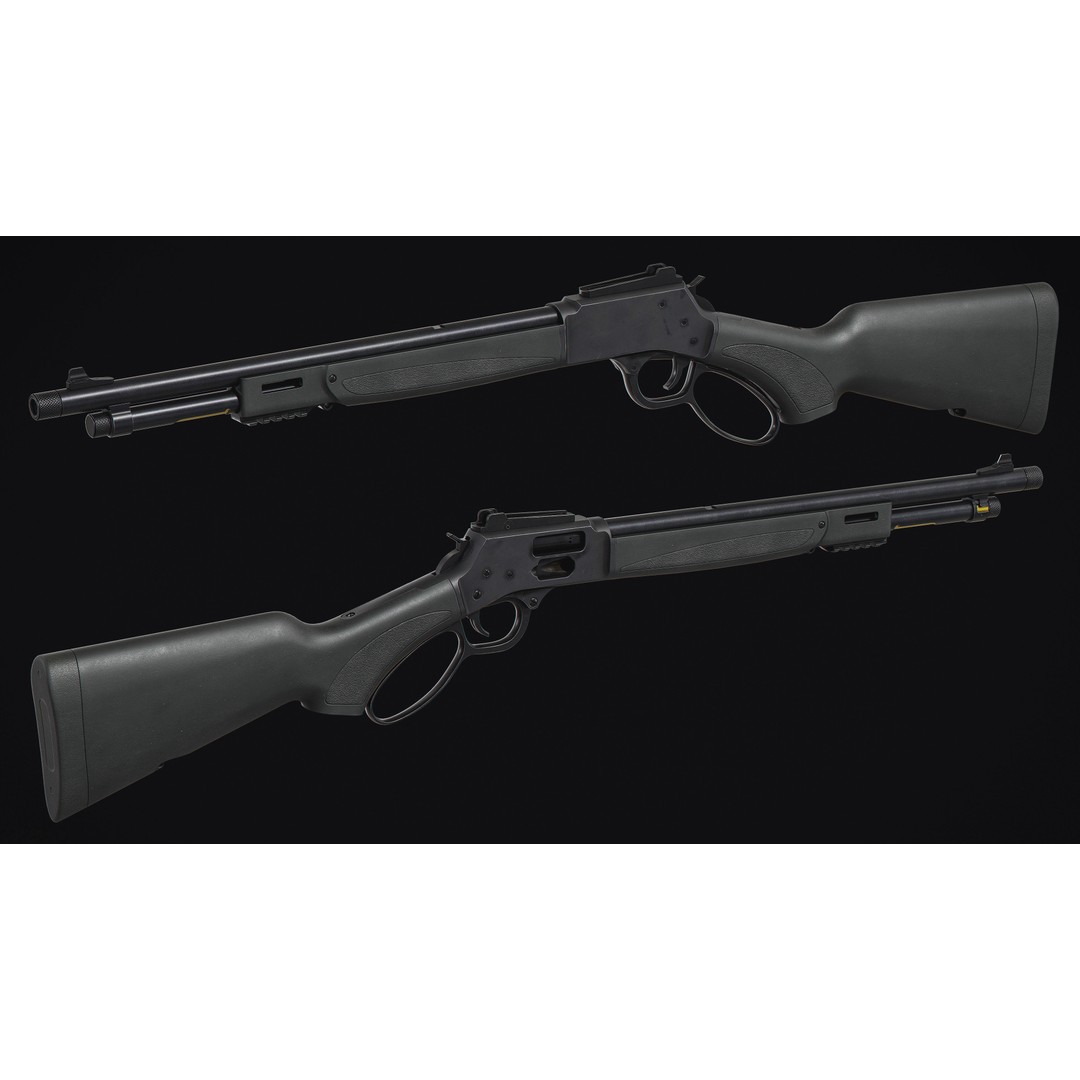 Lever Action Rifle 3D Model – Low Poly Game Asset, FBX & OBJ - View 4