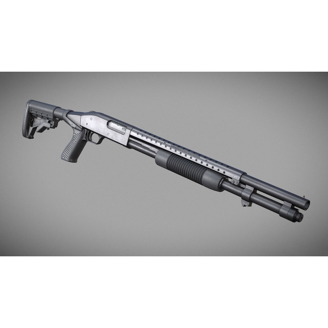 Mossberg 590 3D Model – Low Poly Game Asset, Rigged, PBR, FBX - View 13
