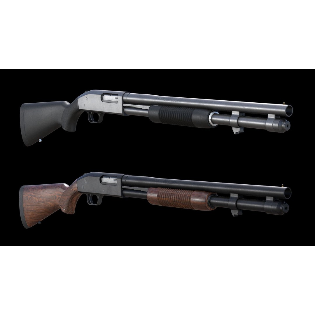 Mossberg 590 3D Model – Low Poly Game Asset, Rigged, PBR, FBX - View 14