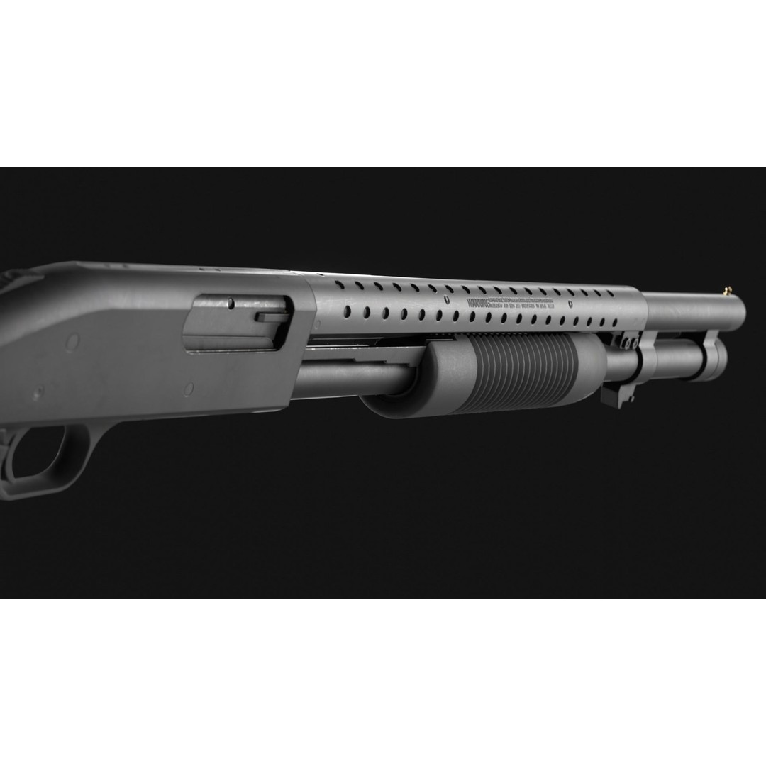 Mossberg 590 3D Model – Low Poly Game Asset, Rigged, PBR, FBX - View 5