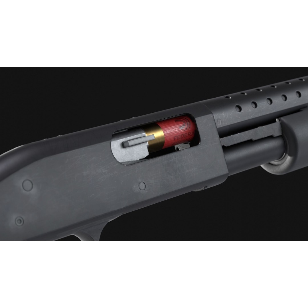 Mossberg 590 3D Model – Low Poly Game Asset, Rigged, PBR, FBX - View 8