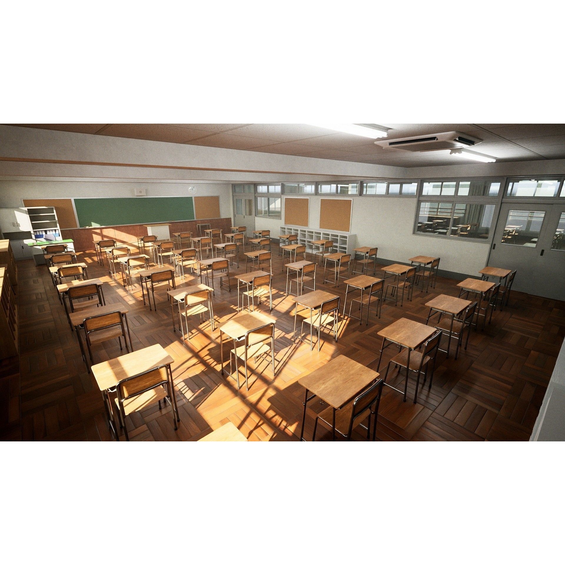 Japanese Classroom Pack - Low-Poly Game-Ready 3D Model - View 12