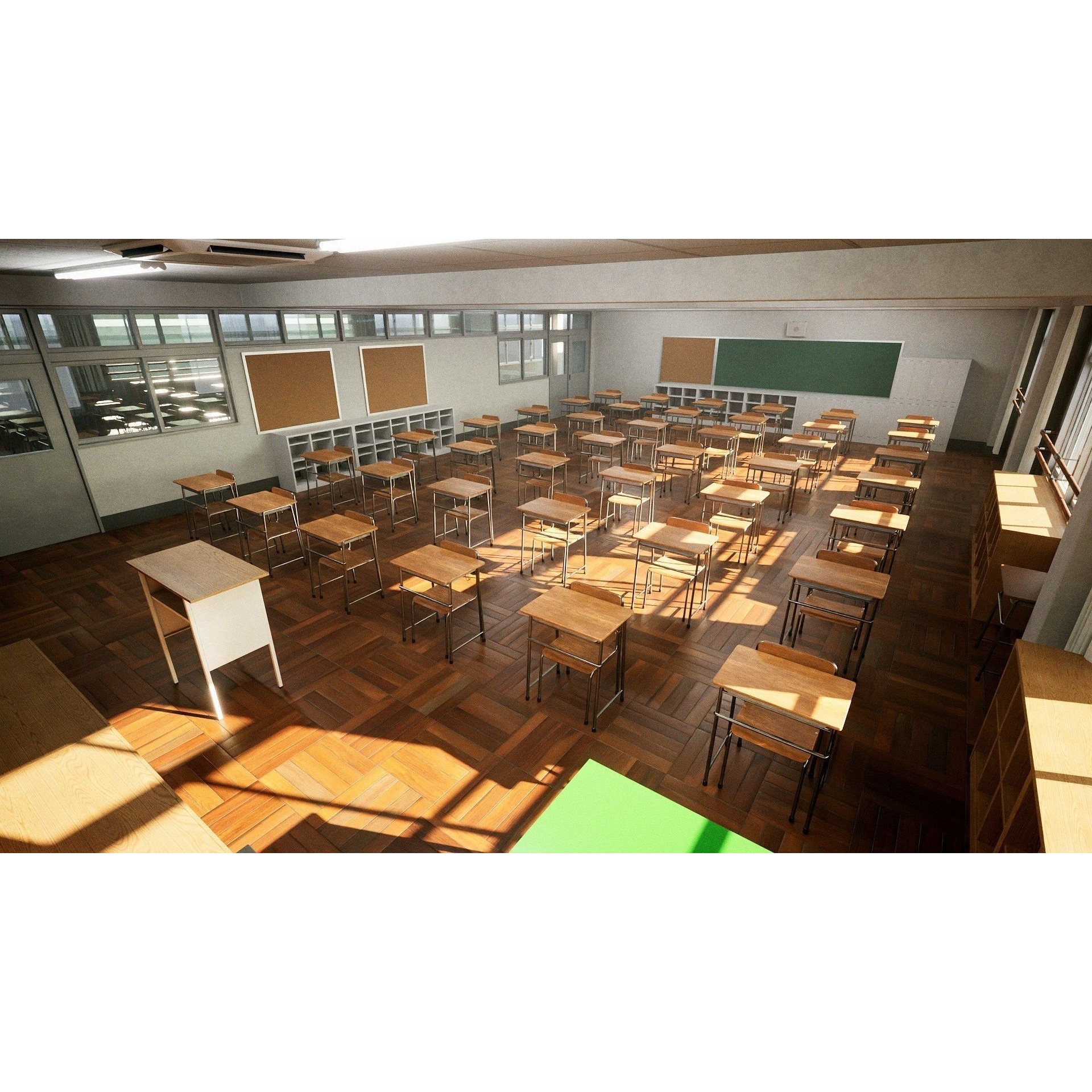 Japanese Classroom Pack - Low-Poly Game-Ready 3D Model - View 13