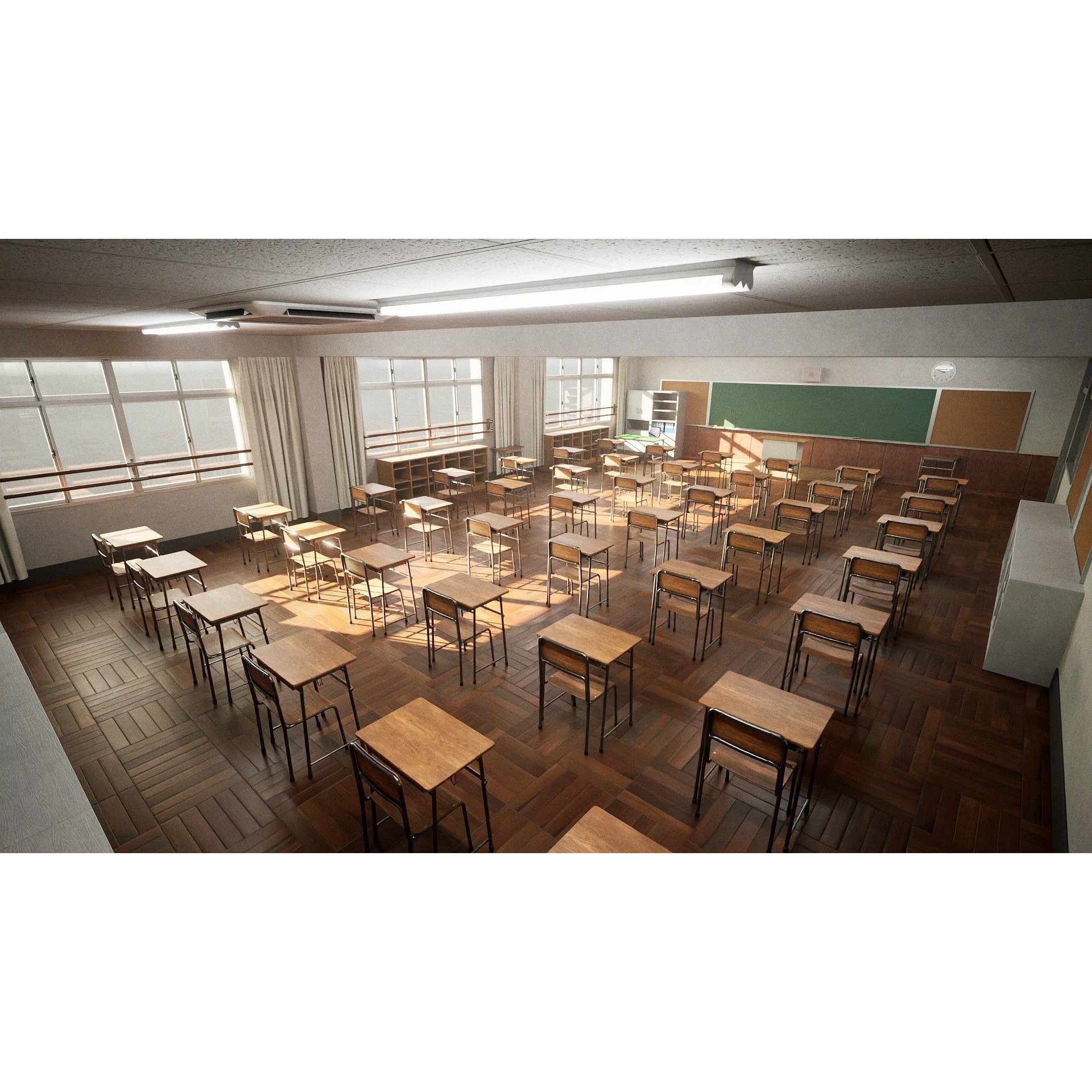 Japanese Classroom Pack - Low-Poly Game-Ready 3D Model - View 15