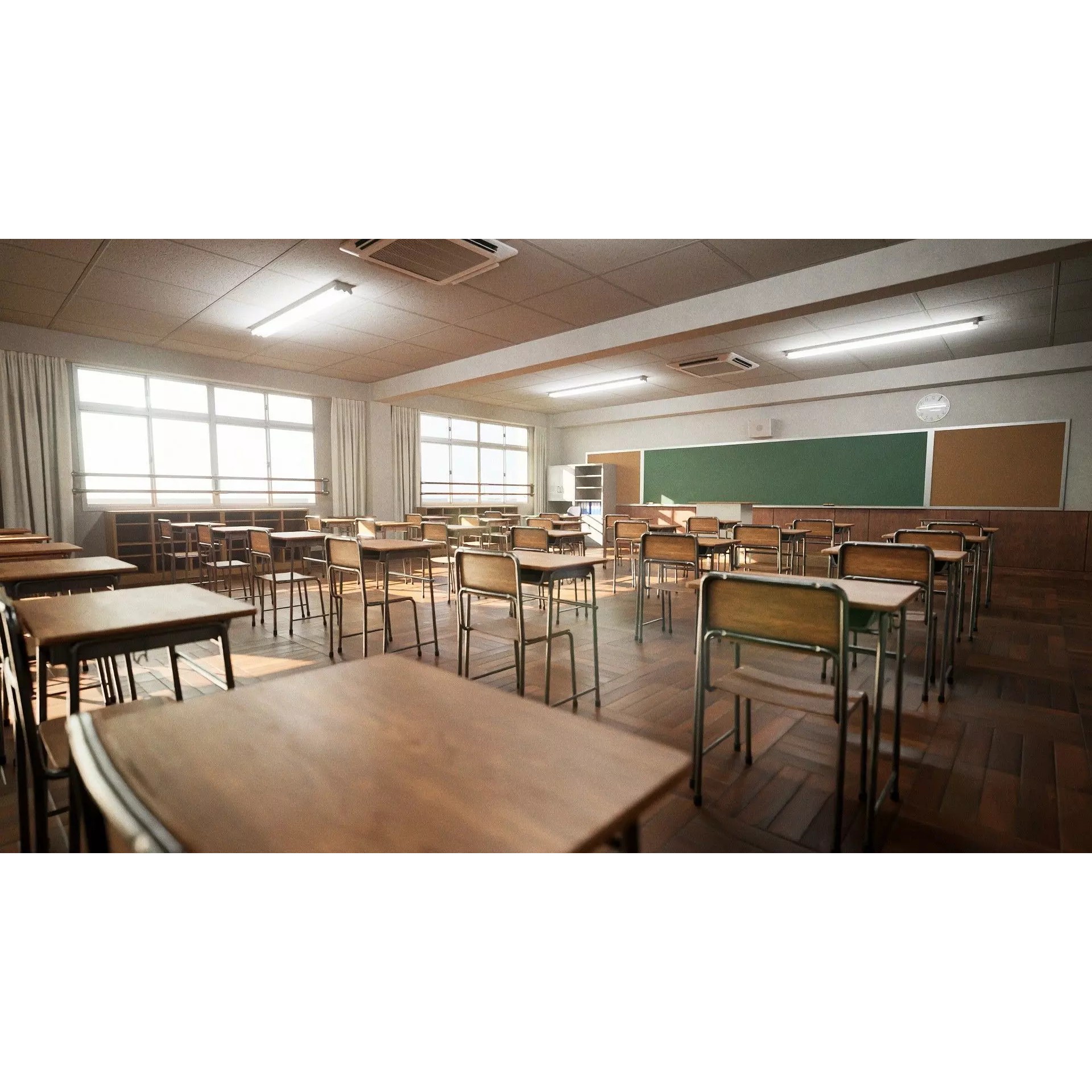 Japanese Classroom Pack - Low-Poly Game-Ready 3D Model - View 2