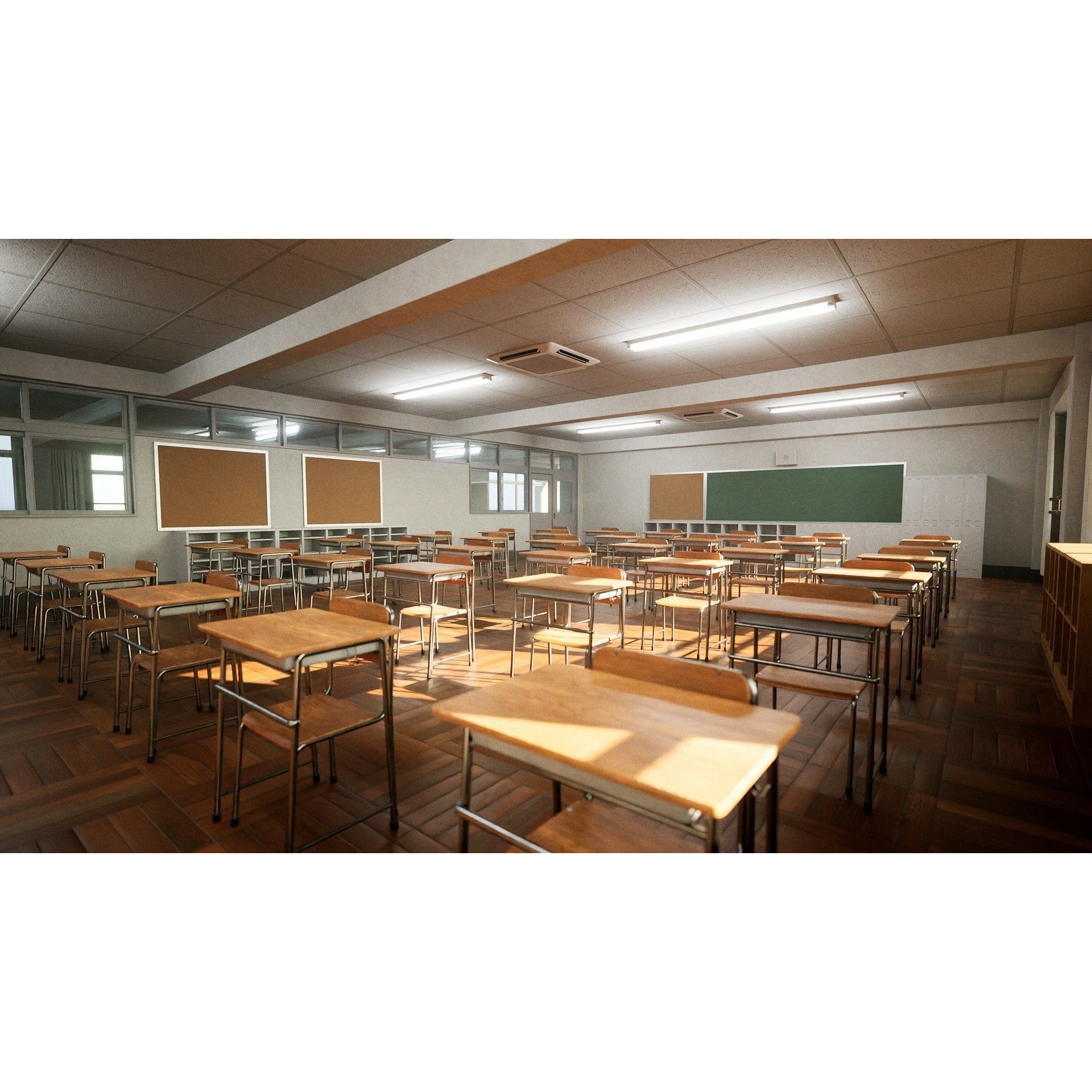 Japanese Classroom Pack - Low-Poly Game-Ready 3D Model - View 4