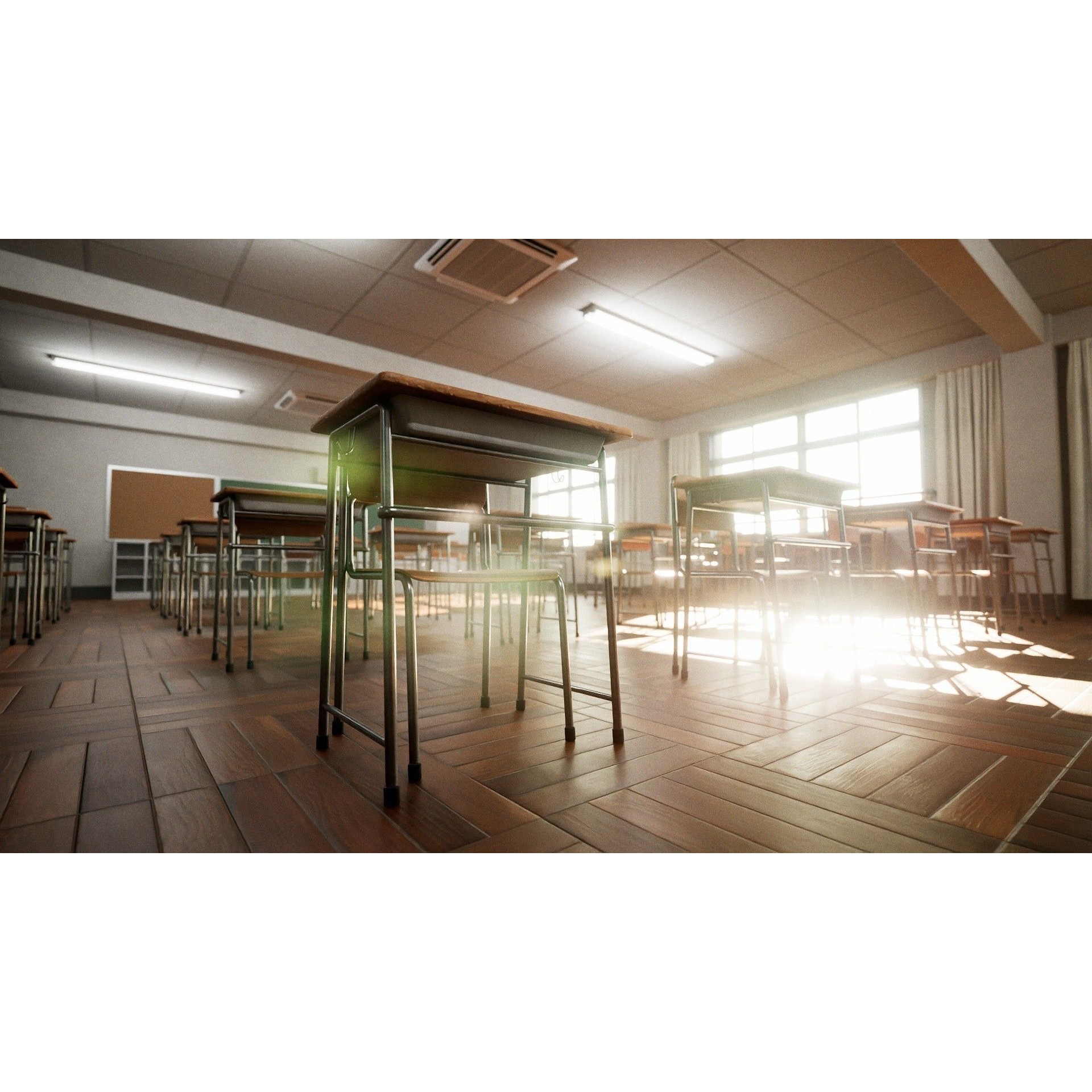 Japanese Classroom Pack - Low-Poly Game-Ready 3D Model - View 6