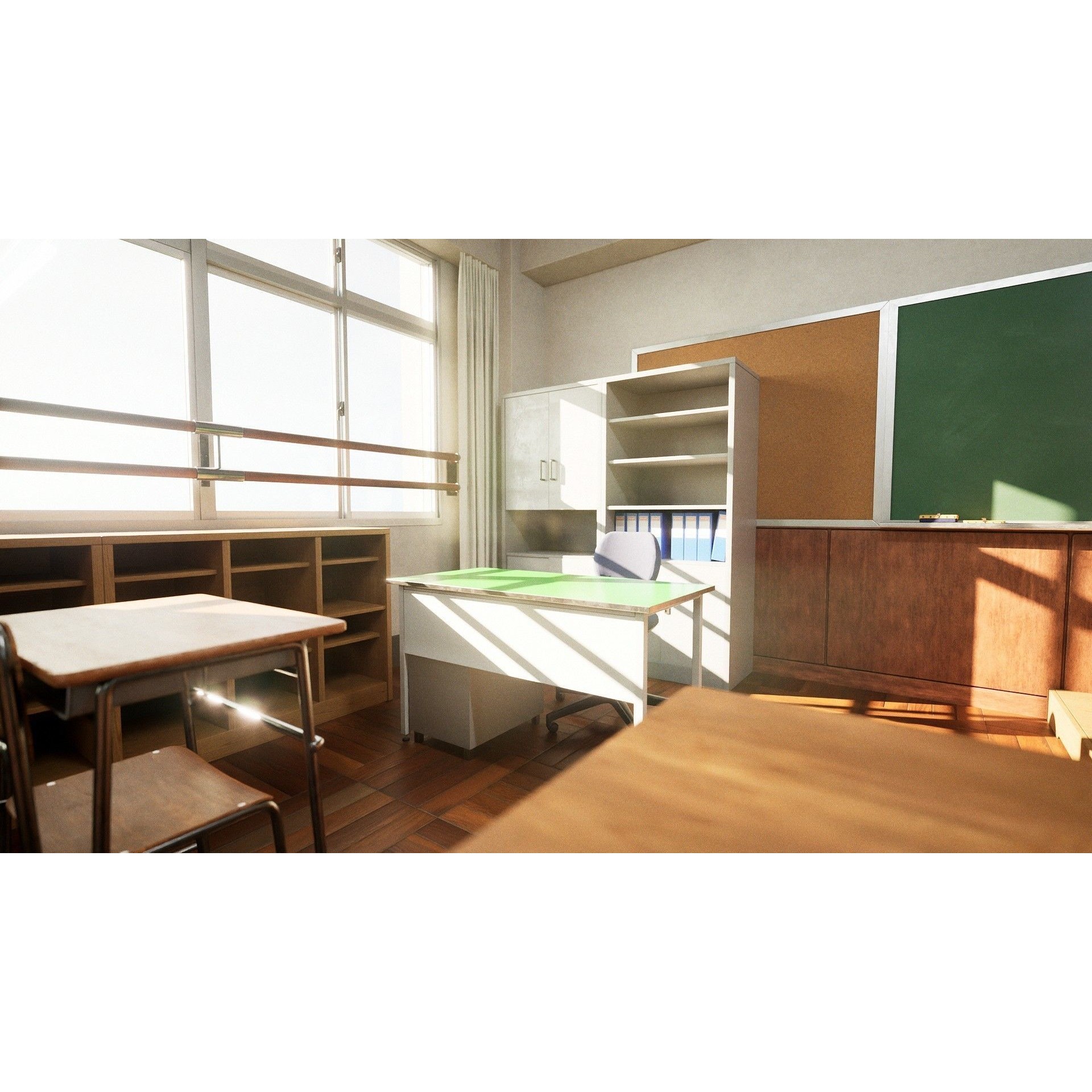 Japanese Classroom Pack - Low-Poly Game-Ready 3D Model - View 7