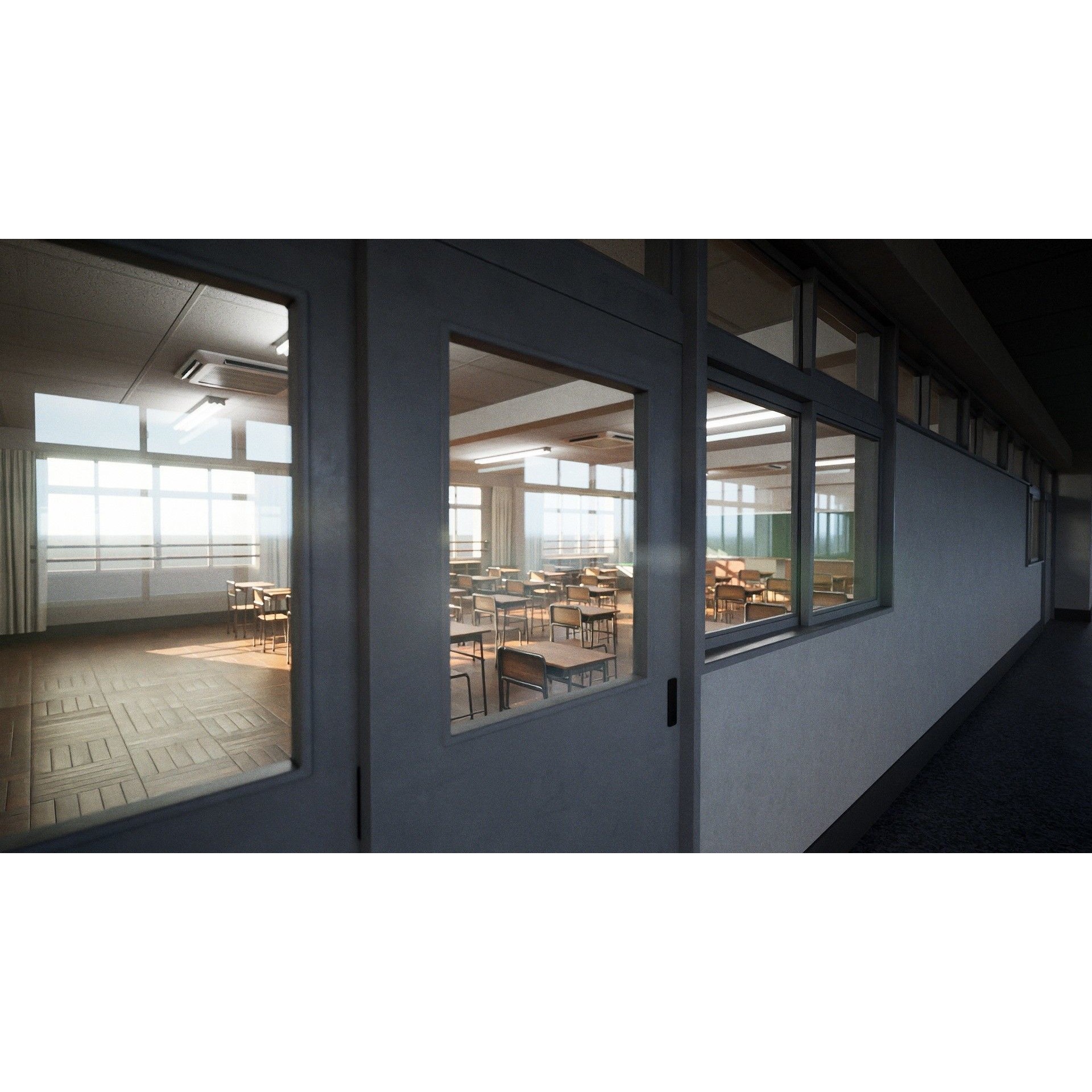 Japanese Classroom Pack - Low-Poly Game-Ready 3D Model - View 8