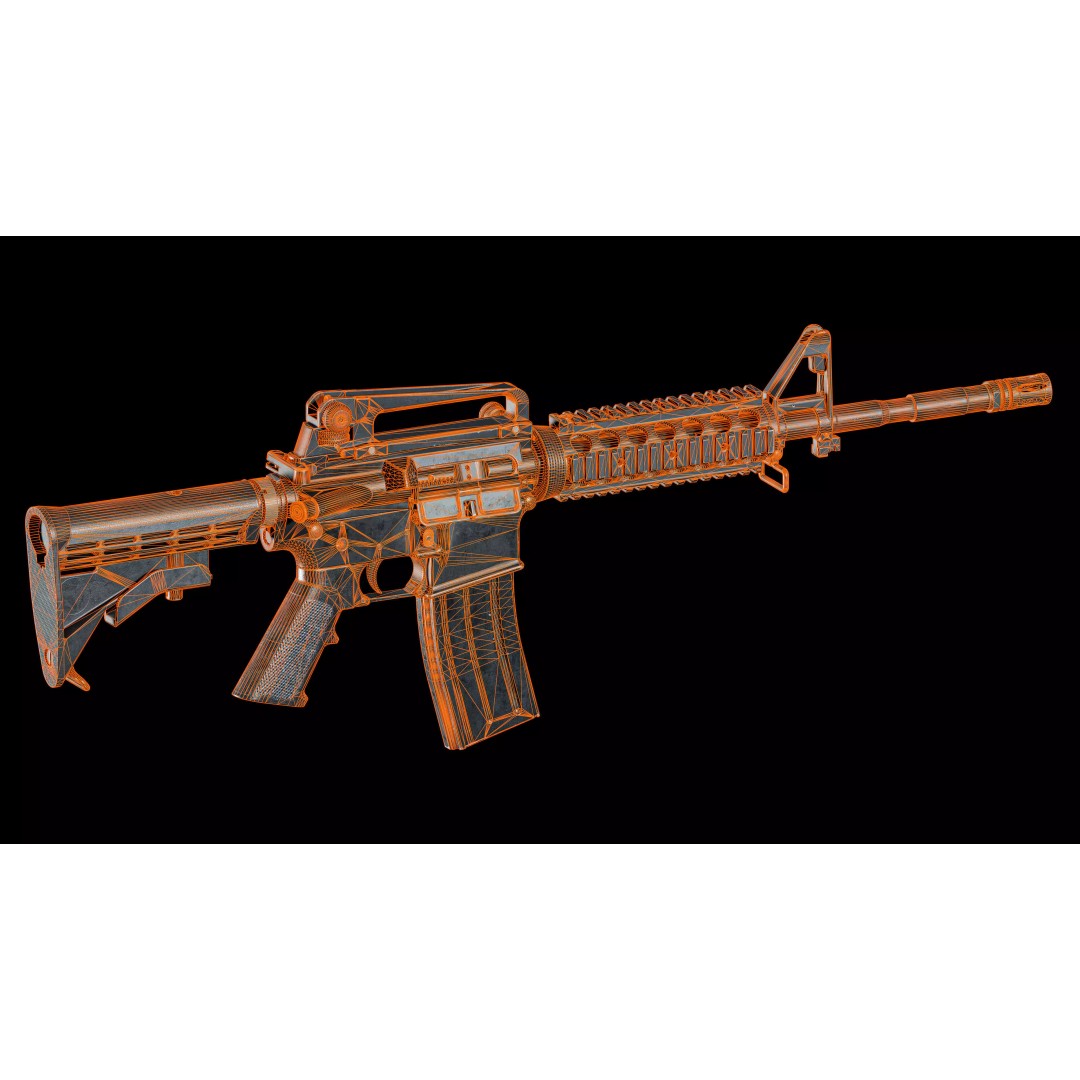 Colt M4A1 3D Model – Low Poly Game-Ready Rifle for Unity & Unreal - View 20
